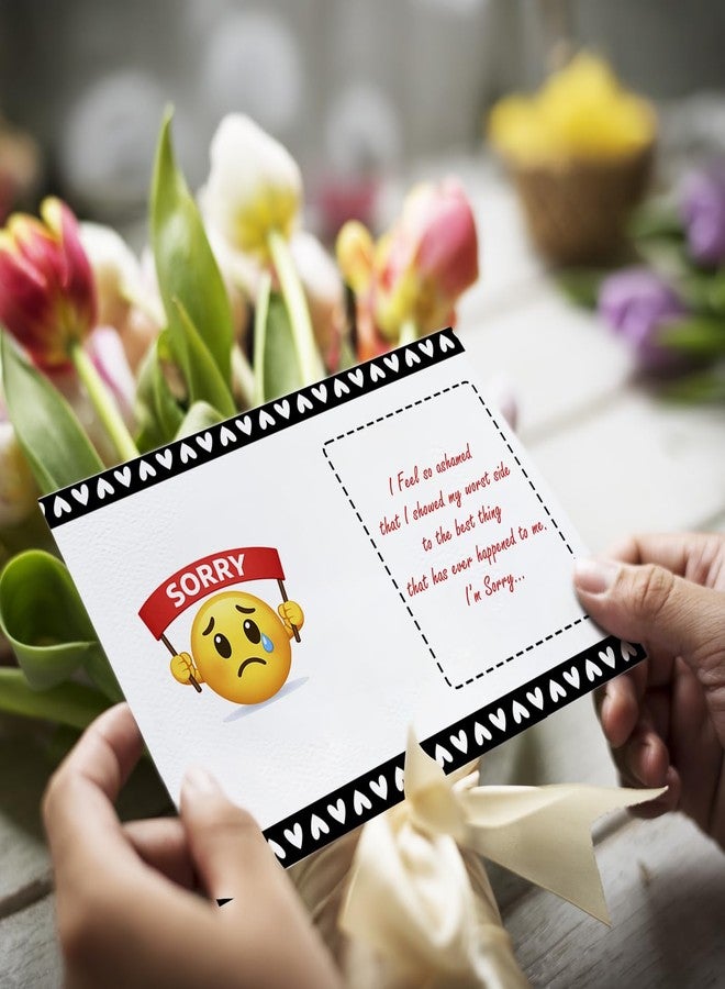 MAKEPHOTOGIFTS بطاقة اعتذار مخصصة من MAKEPHOTOGIFTS بحجم A5 | بطاقة اعتذار "أنا آسف وأحبك" | بطاقة اعتذار رومانسية له أو لها | بطاقة معايدة قابلة للطي بتصميم قلب مع ظرف - Image 4